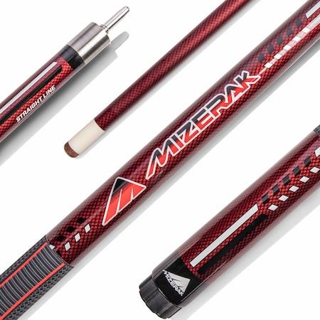 Mizerak 58 in. Premium Carbon Composite 3D Grip Cue, Red P1883R